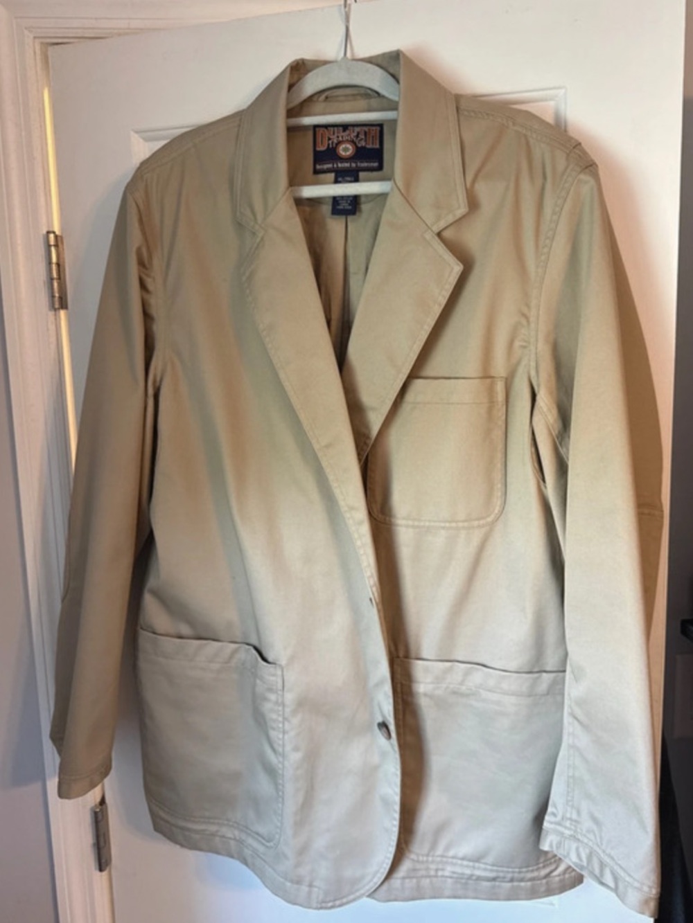Duluth Trading Co. Men’s Tan Cotton Twill Blazer (XLT)